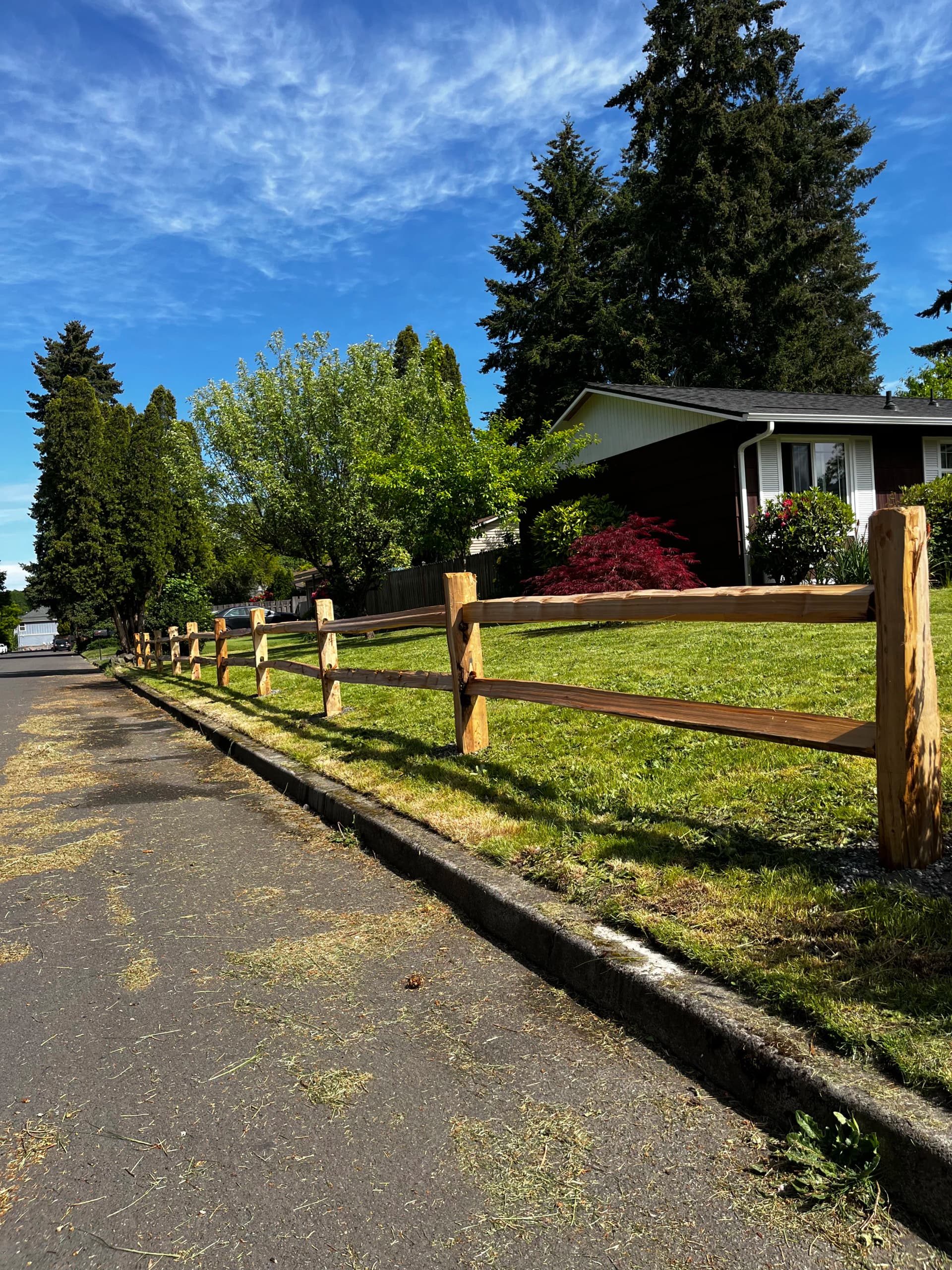 Gallery photos for Cedar Split Rail Fence That Adds Real Curb Appeal: Image #1