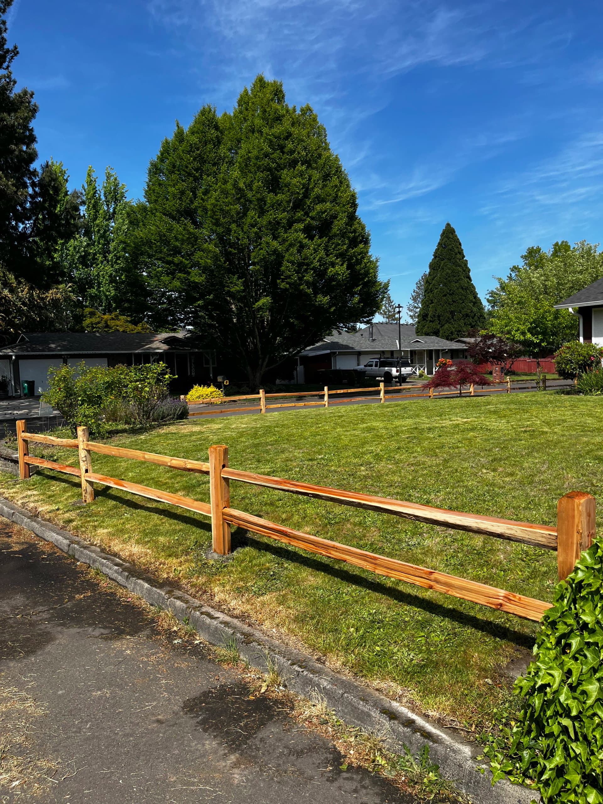 Cedar Split Rail Fence That Adds Real Curb Appeal image