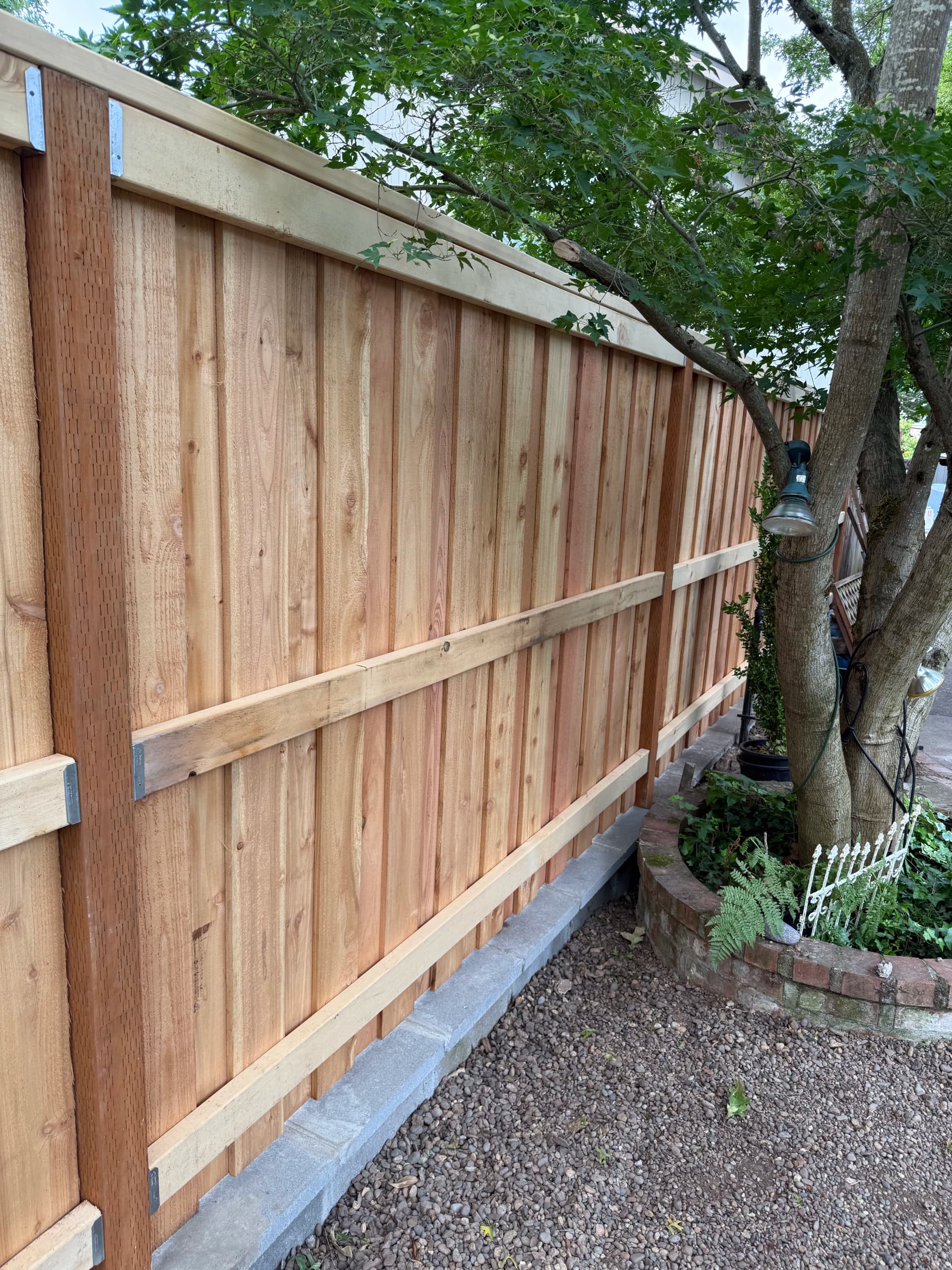 Fresh Cedar Fence That Cleans Up the Whole Yard image